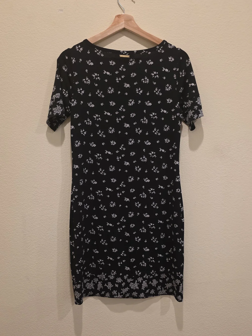 Michael Kors Black Floral Mini Dress short Sleeve Old Money Classic Feminine - Picture 4 of 8